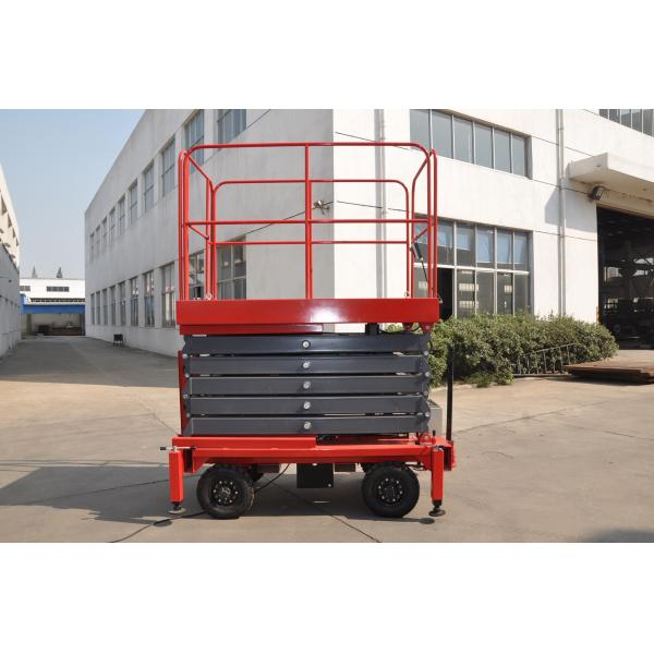 Quality Manual Pushing Mobile Scissor Lift 9 Meters Height Hydraulic Lift Table 500Kg Loading for sale