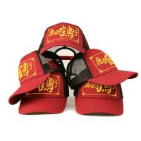China Custom Fashion Baseball Cap / Gorras 5 Panel Trucker Hat Red + Black factory