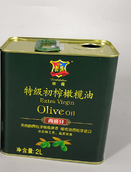 Quality Rectangular Cooking Oil Tin Can Container 2L With Spout Cap for sale