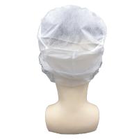 Quality Disposable Head Cover Peaked Non Woven Caps With Snood for sale