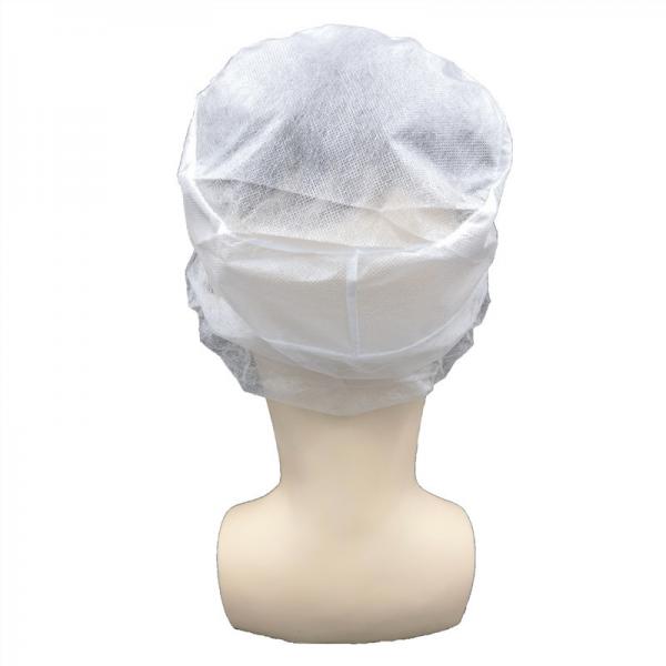 Quality Disposable Head Cover Peaked Non Woven Caps With Snood for sale