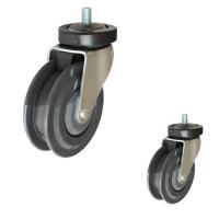 Quality Gray PU 125mm Heavy Duty Trolley Wheels With Ball Bearing for sale