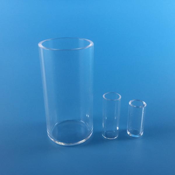 Quality Customized Large Size Quartz Glass Tube One End Round Flat Head for sale