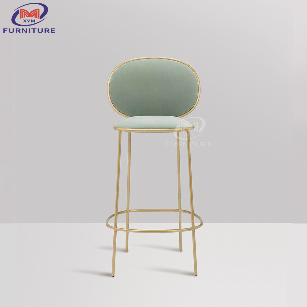 China Light Luxury Gold PU Leather Bar Stool Chair 350KG Loading For Bars / Cafes factory
