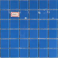 China 48X48MM Swimming Pool Mosaic Tiles Blue Color Glass Mosac Tiles factory