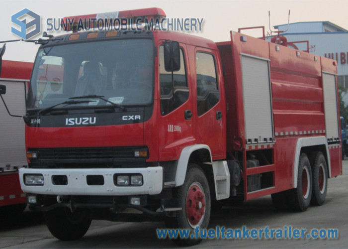 China ISUZU 9000L 6x4 Water Tank Fire Truck , Double Row Cab 260Hp 3 Axle Truck for sale