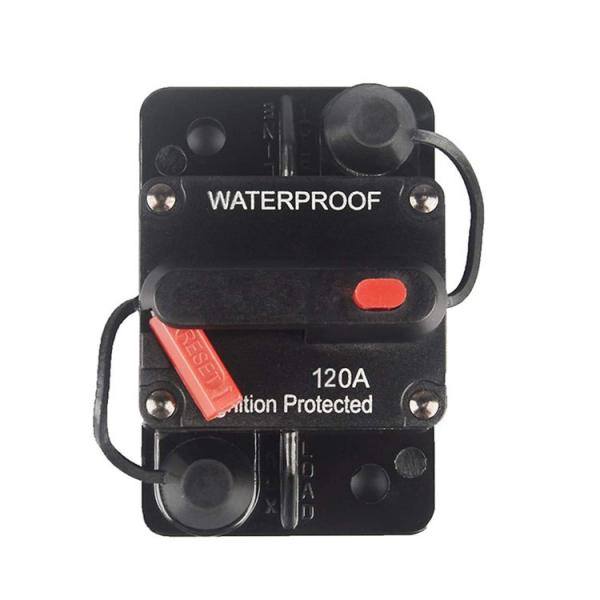Quality DC 28V 10A Spade Fuse Circuit Breaker Manual Reset Thermoplastic for sale
