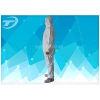 China Durable Non Woven Fabric Disposable Coverall Suit White Chemical Resistant Coveralls for sale