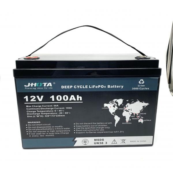 Quality Customized Capacity 12.8V 100Ah Lithium Deep Cycle Battery Low Self Discharge for sale