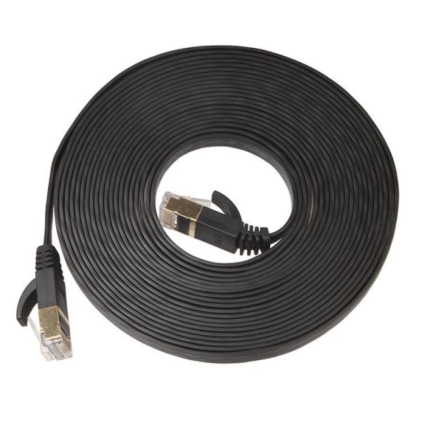 Quality Cat6 UTP Ethernet Lan Cables Flat Short Black Color For Computer for sale