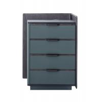 China Italy design Bedroom furniture of 5 drawers cabinet in Oak wood casa with blue painting drawer panels and Tall drawer factory