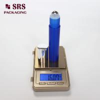 China SRS cosmetic 12ml plastic blue color roll on bottle with steel ball factory