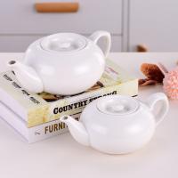 China Ceramic teapot set New Bone China White Round Porcelain tea pot with cup factory