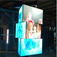 China Creative led airport new billboard design P5 3 face rotate led display factory