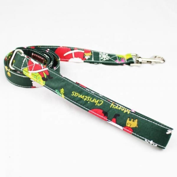 Quality Christmas Style Dog Collars And Leashes Soft Comfortable With Exquisite Fastener for sale