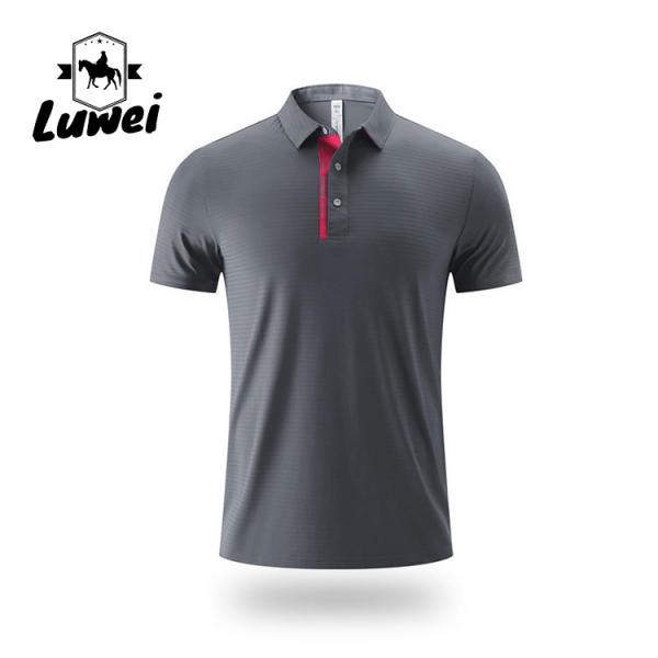 Quality Men Polo Sport T Shirt Embroidered Logo Business Short Sleeve for sale