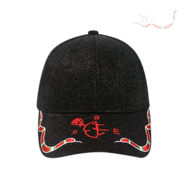 Quality Lightweight Unisex Embroidered Baseball Caps With 100% Acrylic Glitter Powder for sale