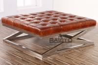 China classical old style antique square leather ottoman factory