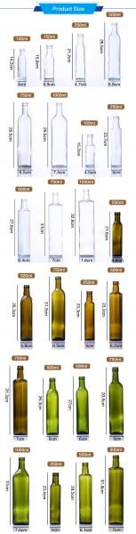 Top Quality 750ml Transparent Green Empty Olive Oil Bottle for Party