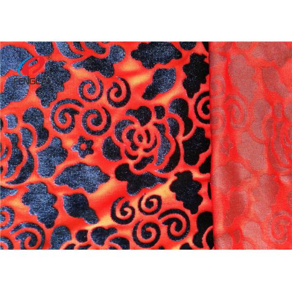 Quality Burnout Italian Velvet / Spandex Velvet Fabric , Sofa Upholstery Fabric For Home for sale