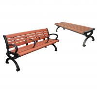 China Composite Rustic Outdoor Wooden Garden Bench With Die Cast Aluminum Ends factory