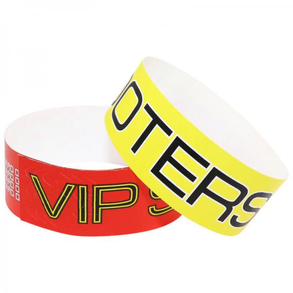 Quality Tear Resistant Tyvek Paper Wristbands Printable Personalized Full Color for sale