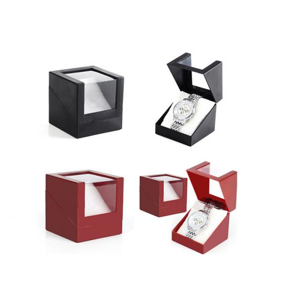 Quality Presentation Gift Paper Watch Box Black / Red Custom Logo Color High - Grade for sale