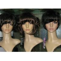 China Brown Petite Curly Bang Synthetic Hair Wigs 10” - 30”Length OEM ODM factory