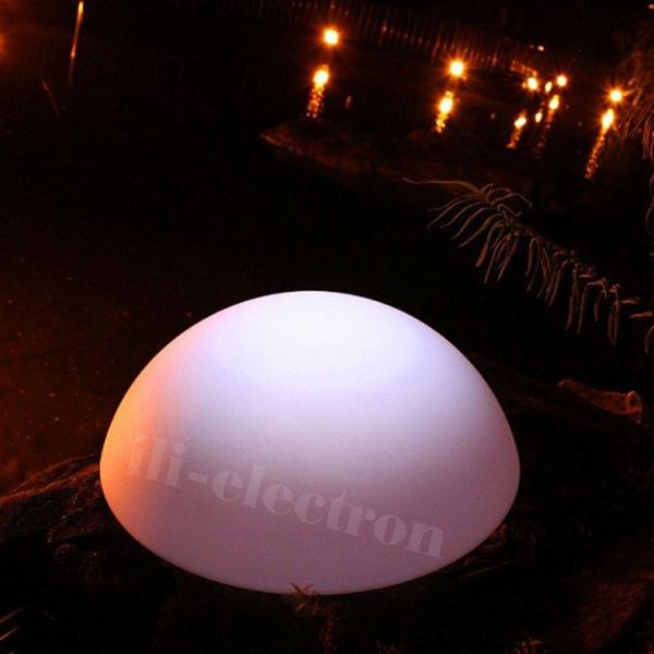 Quality Plastic LED Colour Changing Waterproof Ball Lamp Half Sphere Shape For Garden for sale