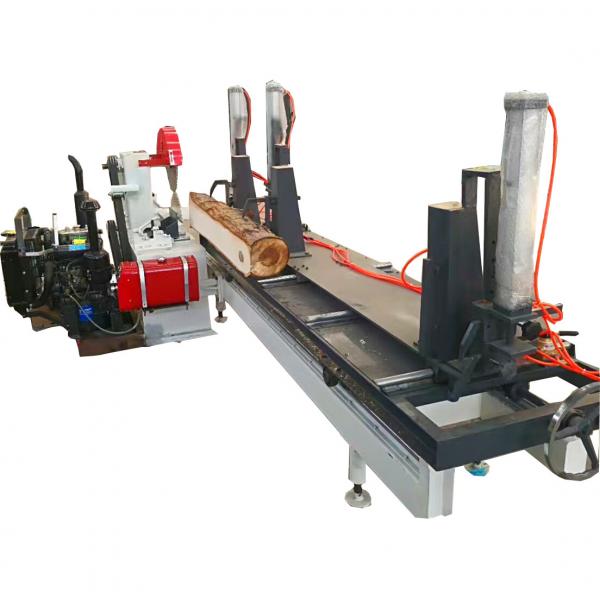 Quality Heavy Duty 2 Blades Circular Sawmill with Carriage, Round Log Cutting Sliding Table Saw for sale