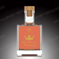 China Square Crystal White Flint Brandy Drinking Bottle Customed 500 ML factory