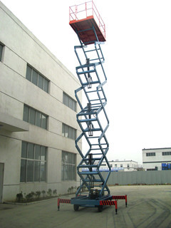 Quality 500kg Vehicle Scissor Lift with Pulling Device , DC24V Industrial Scissor Lift for sale