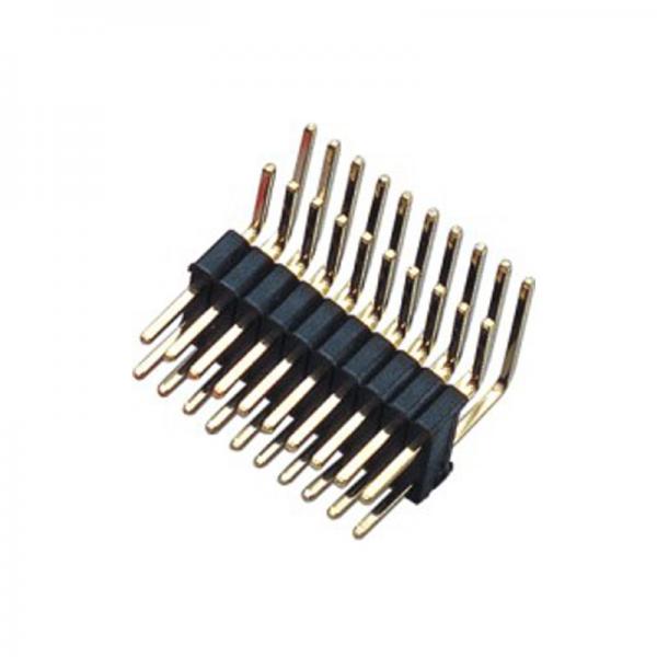 Quality Dual Row Pin Header Connector 1.27*2.54mm Brass H 2.5 6 Au Or Sn over Ni for sale