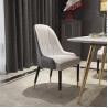 China Luxury Modern Metal Legs Leather Fabric Accent Chair Tufted Pure Leather Dining Room Modern factory