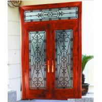 Quality 3.2MM Glass Front Doors With Wrought Iron Glass For Exterior Door for sale