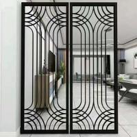 Quality Black Decorative Metal Room Divider Screens Laser Cut Partition Wall for sale