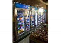 China Stainless Steel Shelf Beverage Display Cooler , Custom Supermarket Display Freezer factory
