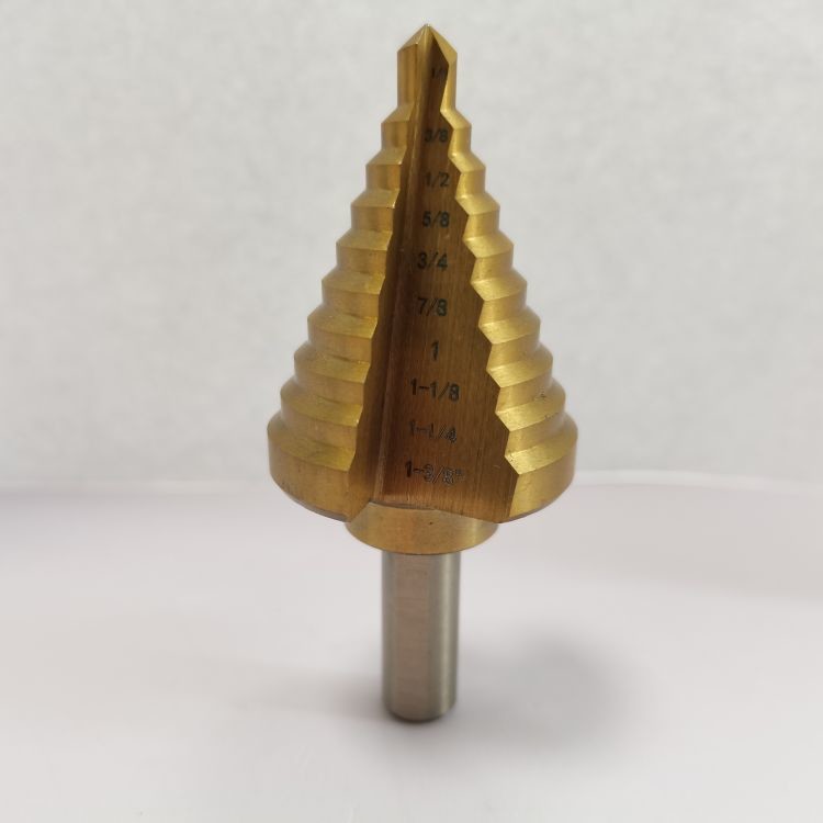 China 6.35mm Straight Groove HSS4241 HSS Titanium Coated Step Drill Bit Strong Durability factory