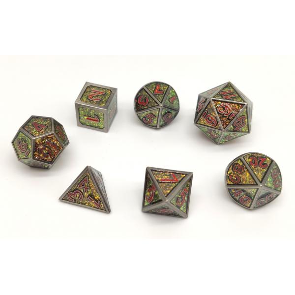 Quality Durable Resin Metal Polyhedral Dice Set Odorless For Collection for sale