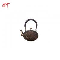 China Antique Class Tea Sets Chinese Cast Copper Brown Teapot Kettle Home Dining Room Vintage Cast Brass Teapot factory