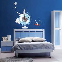 China Blue Removable non reflective 3M Vinyl Wall Sticker Clock for Home Decoration 10A116 factory