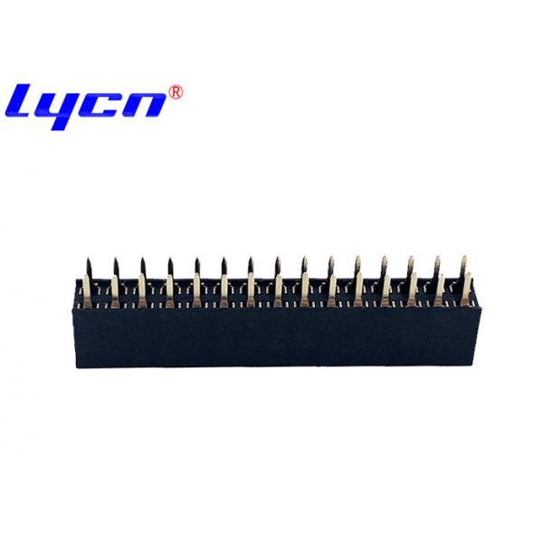 Quality Fire Resistance Double Row Connector 1.27mm Pitch LCP Black Female Pin Headers for sale