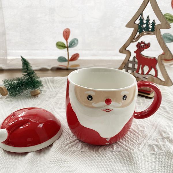 Quality Christmas Festival Ceramic Home Decoration , Santa Ceramic Mugs With Handle for sale