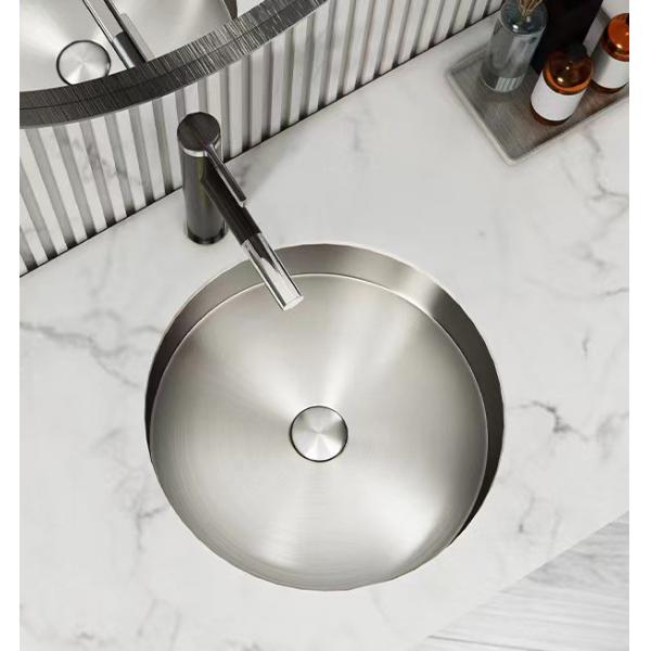 Quality Round Undermount Stainless Steel Vessel Sinks With Pop Up Drain for sale