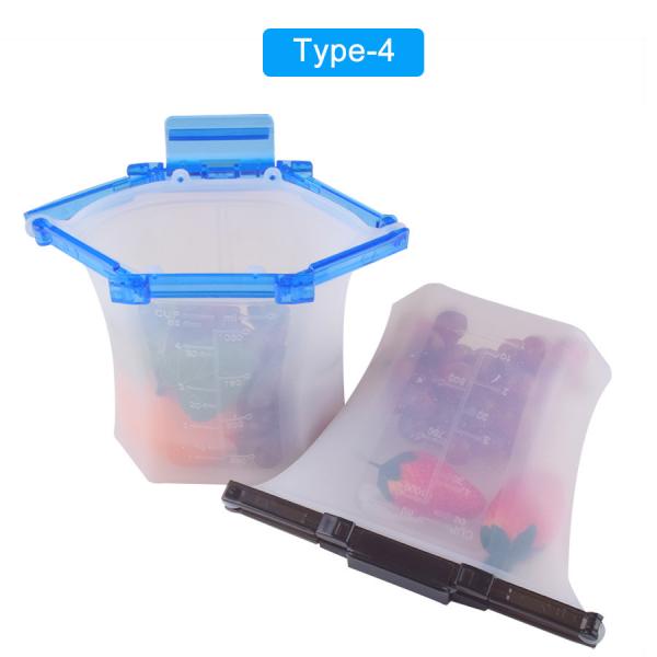 Quality Eco Zip Top Silicone Bags Silicone Food Pouches Microwave Safe for sale