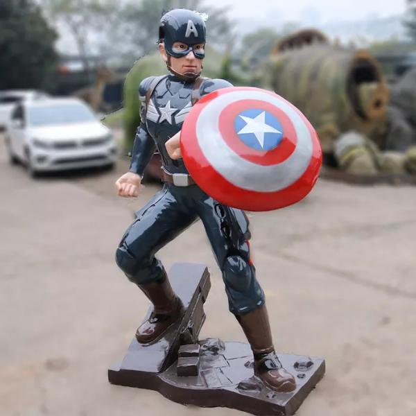Quality Resin Figure Marvel Statue Outdoor Captain America Sculpture for sale