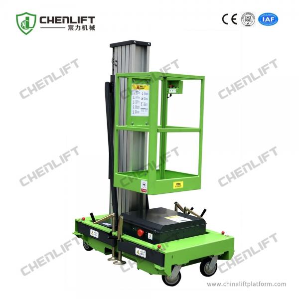 Quality 10m Platform Height 130kg Load Capacity Mobile Vertical Lifting Platform With Single Mast for sale