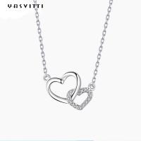 Quality 2.17g 18in White Gold Heart Pendant ODM Valentine Silver Heart Pendant Necklace for sale