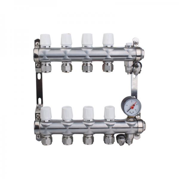 Quality Threaded Pipeline Brass Manifold 2-10way Hot Water Manifold Distribution for sale