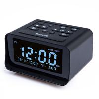 China Rechargeable Digital Alarm Clock Radio Portable With Temperature Sensor factory